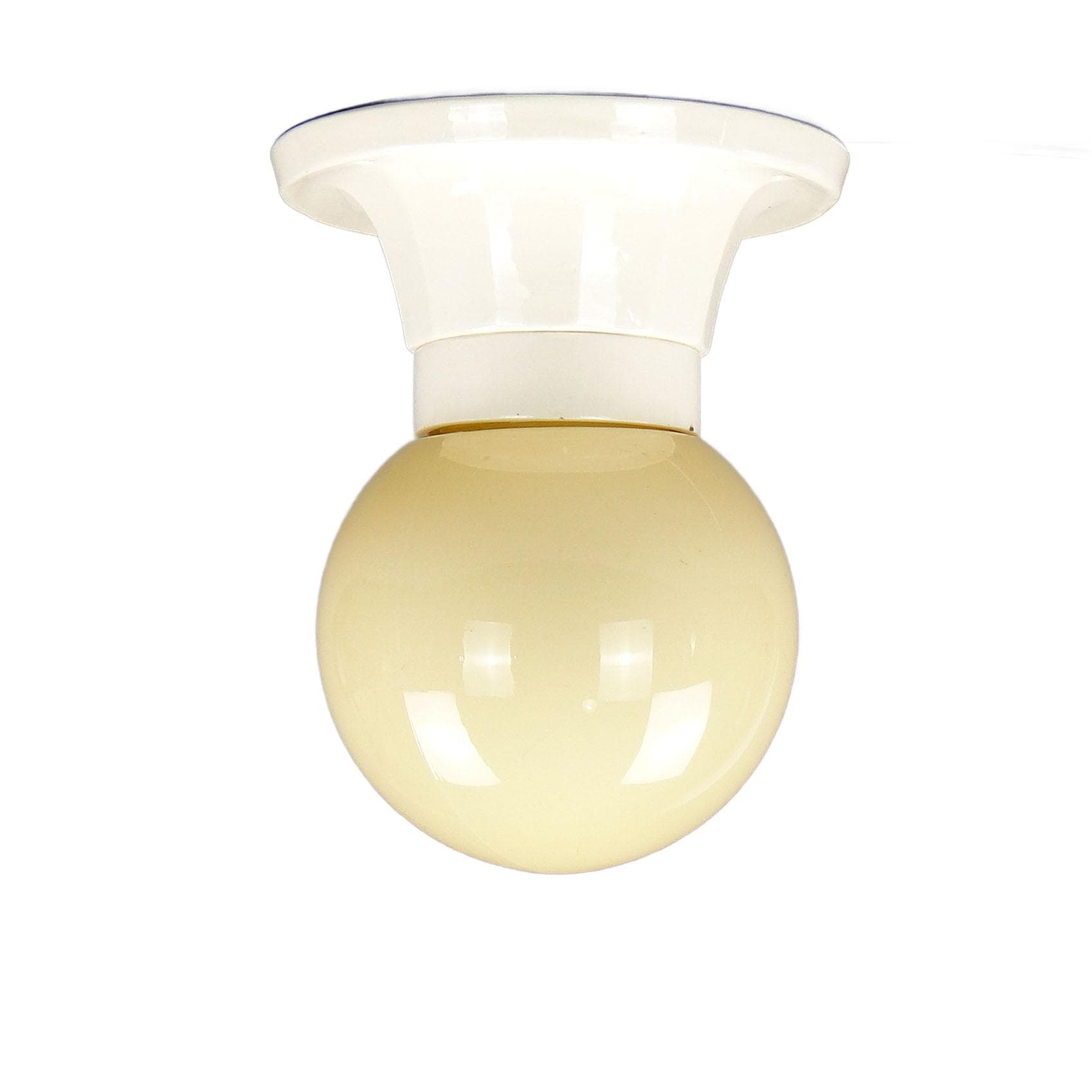 Ceiling light art déco, ivory white, ceramics, Poland, 1920s