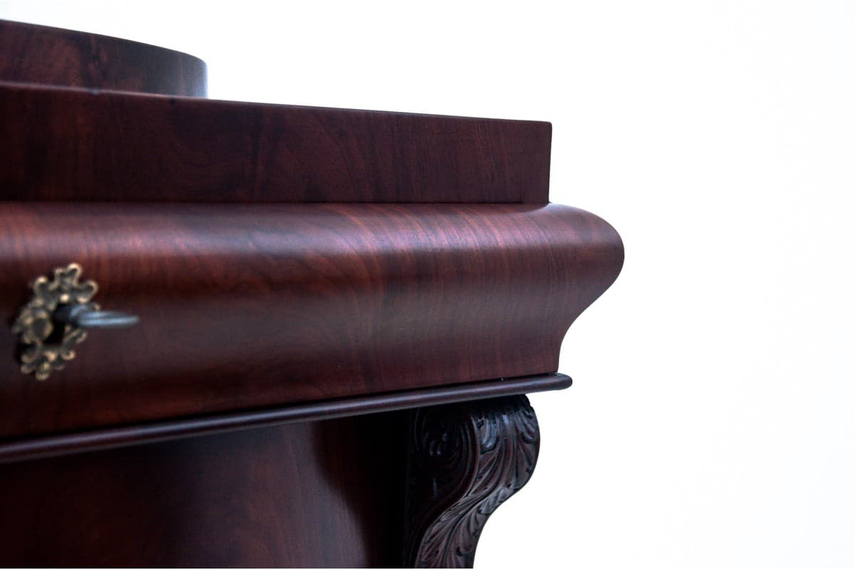 Komoda słupkowa Biedermeier, mahoń copper, Europa Północna, XIX wiek - 77784