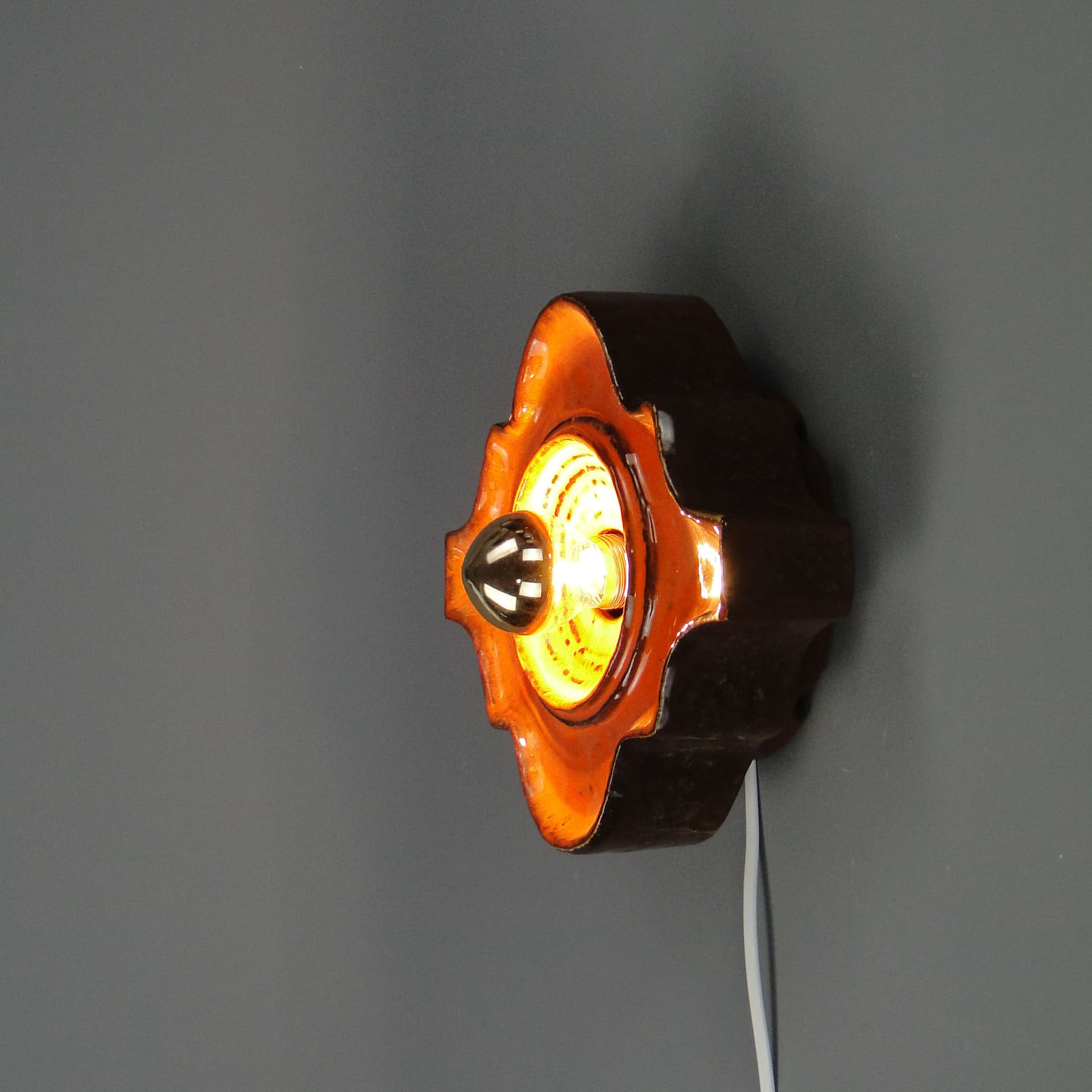 Kinkiet, ceramika pomarańczowa, Niemcy, lata 70. - 39497