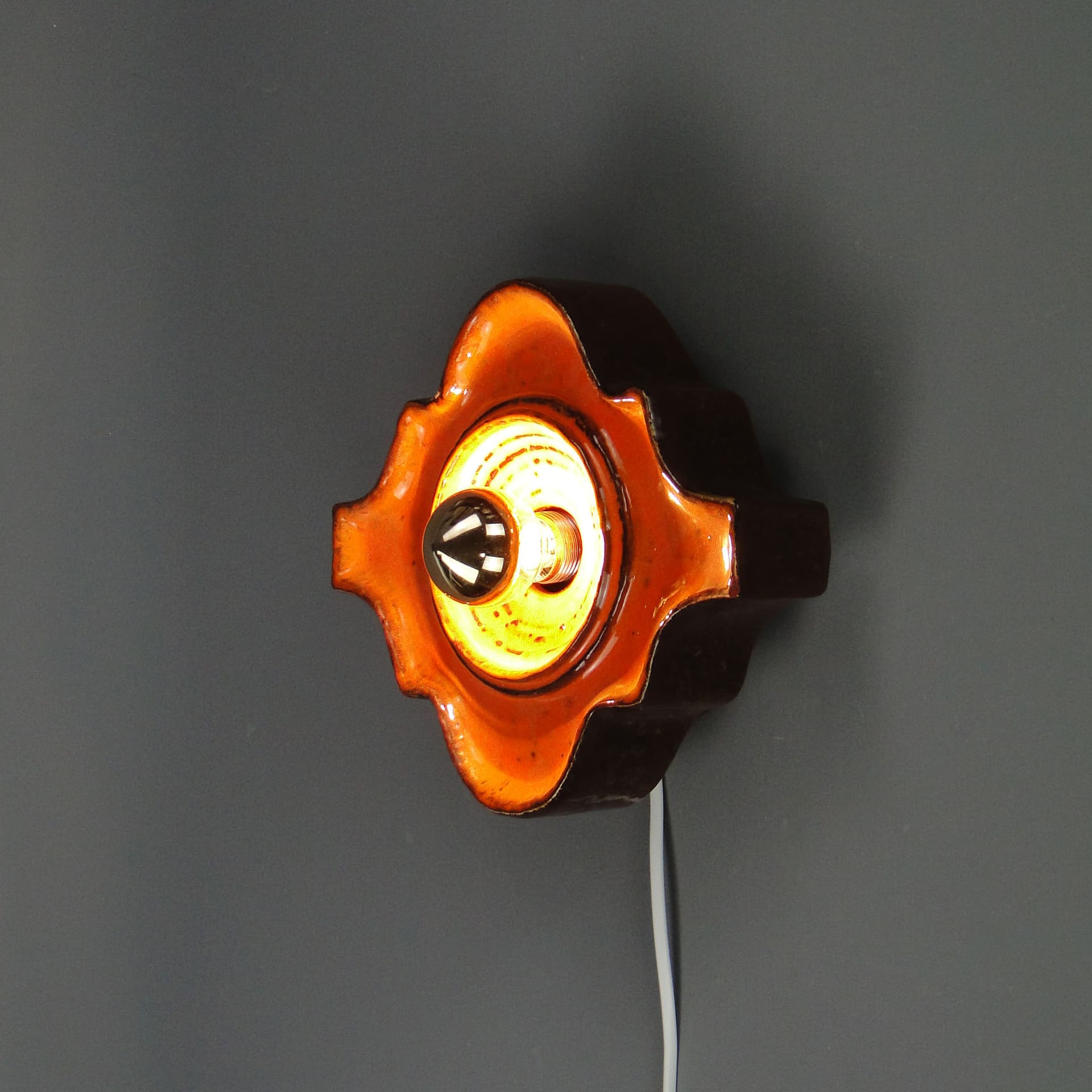 Kinkiet, ceramika pomarańczowa, Niemcy, lata 70. - 39498