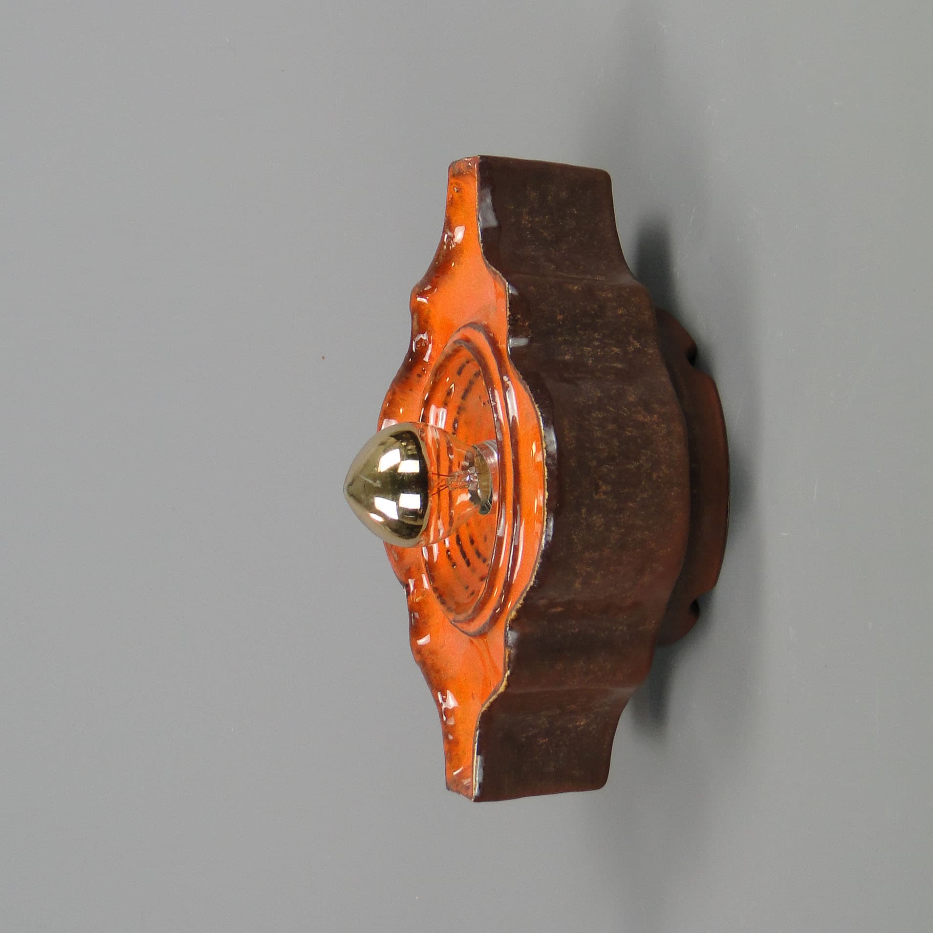 Kinkiet, ceramika pomarańczowa, Niemcy, lata 70. - 39499