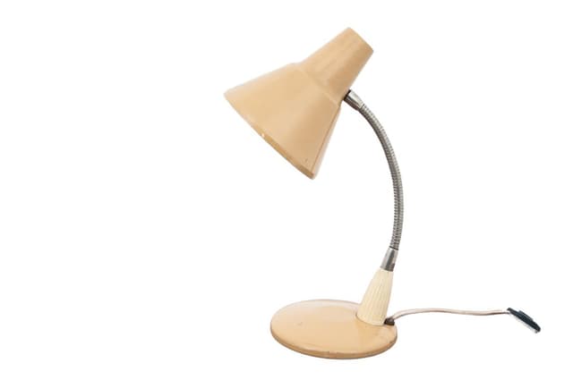 Lampa stołowa beżowy, metal, Polska, lata 60. - WYMIARY