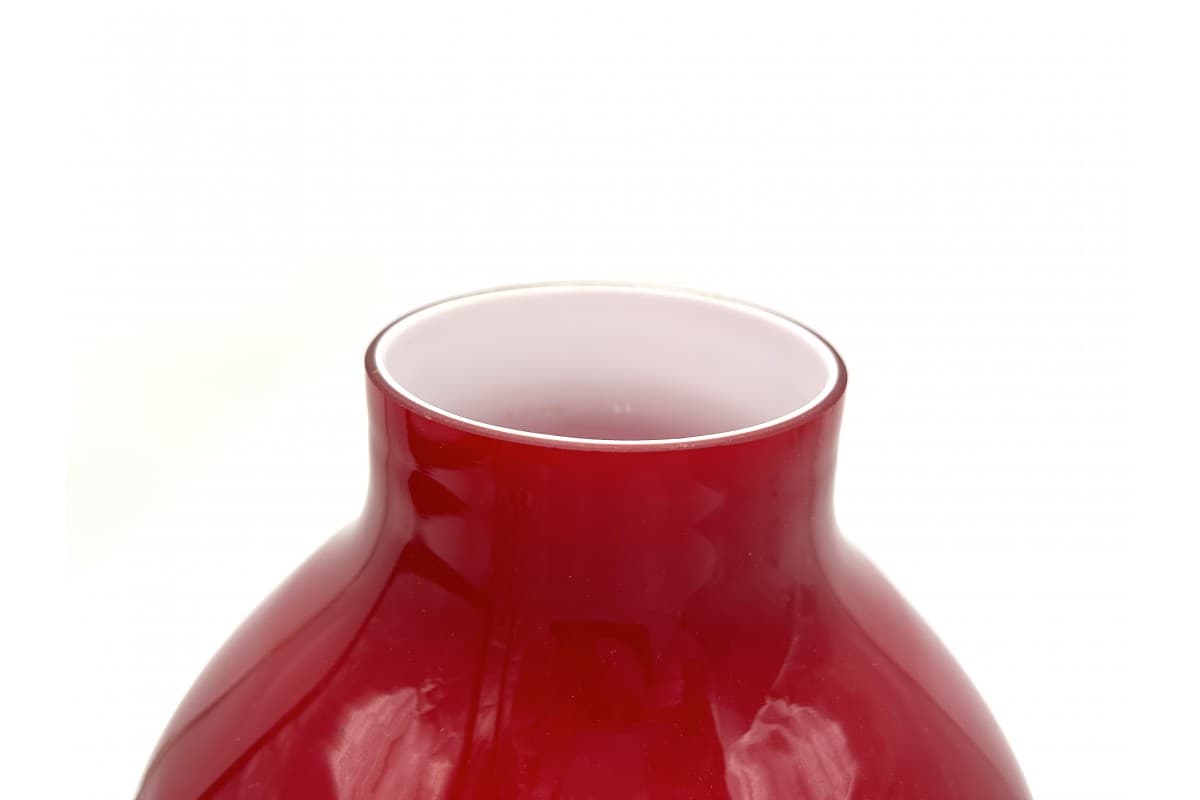 Lampa stołowa, szkło czerwony, proj. S. Tabera, OPP Jihlava, Czechosłowacja, lata 70. - 78239