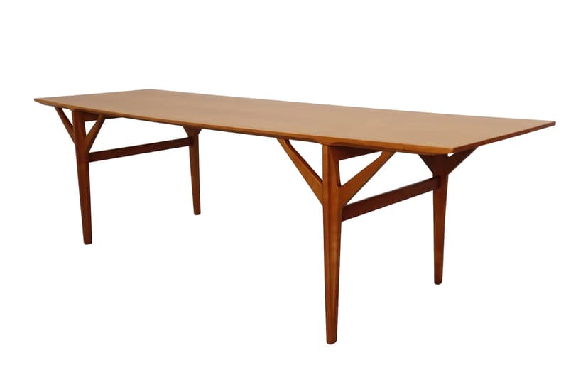 Coffee table, brown cherry wood, Poland, 1960s.