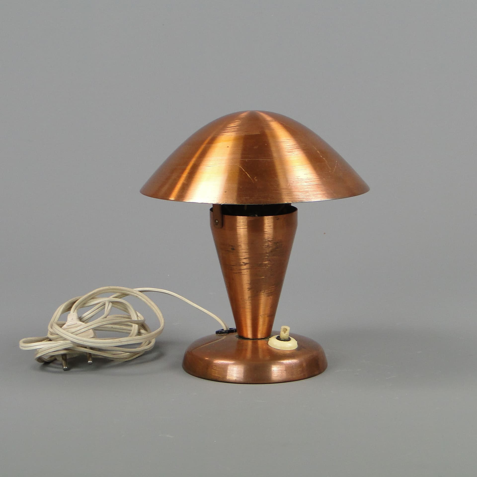Lampa stołowa, miedź, stal, Czechy, lata 60. - 40592