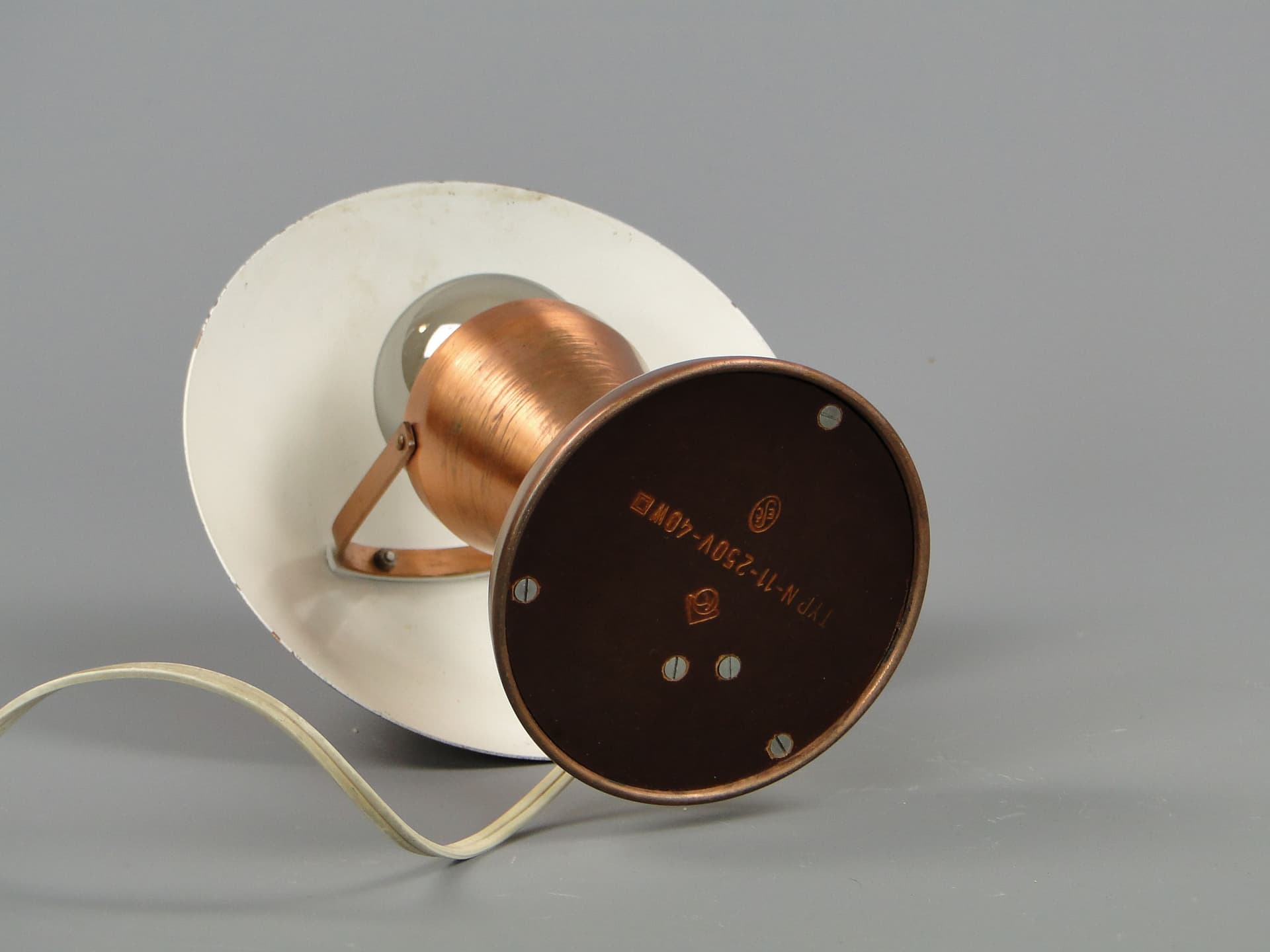 Lampa stołowa, miedź, stal, Czechy, lata 60. - 40595