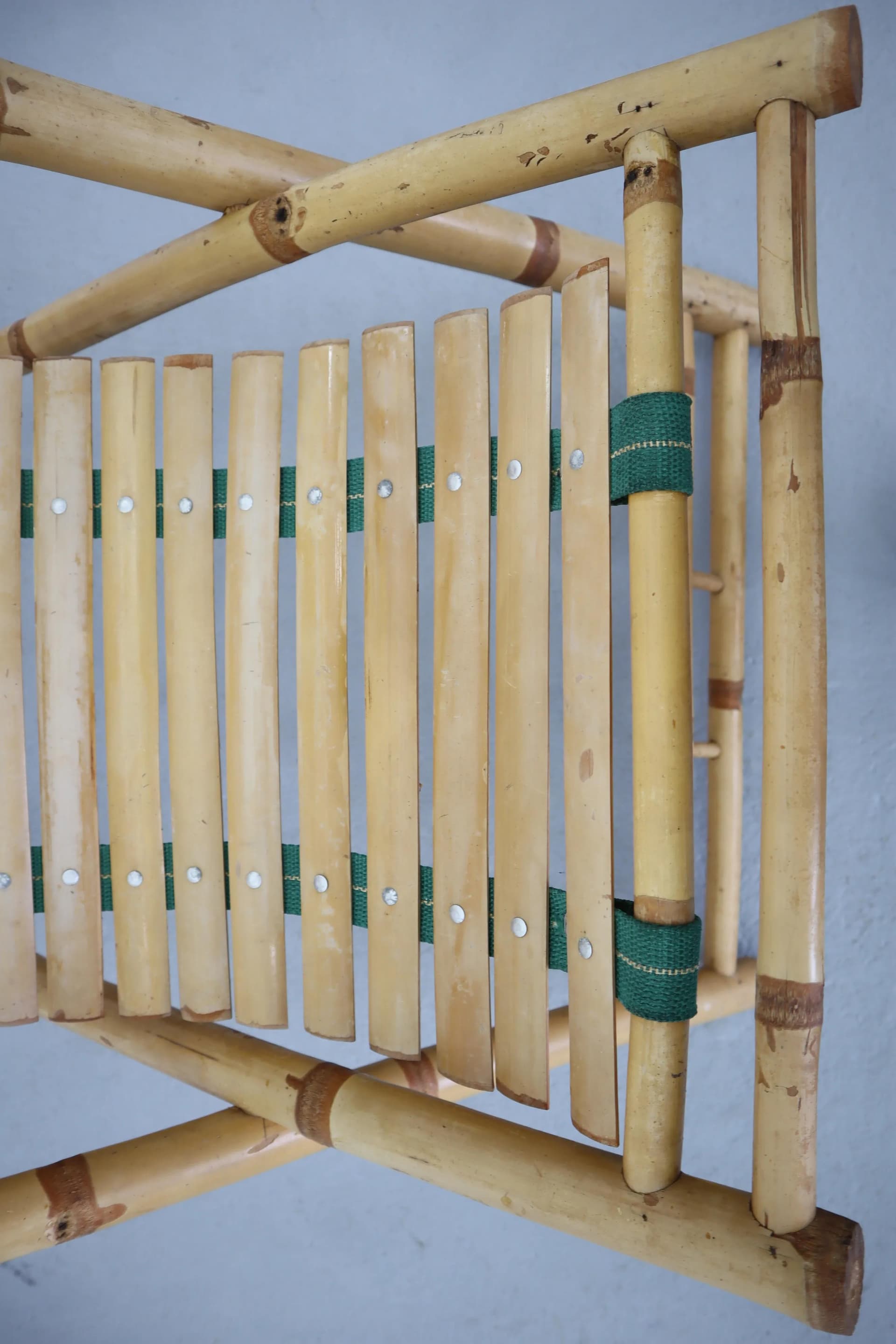 Sun lounger, brown rattan, Poland, 1970s - 39803