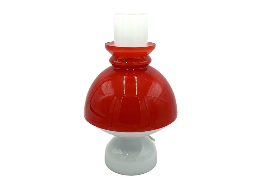 Table lamp, red glass, Czech Republic, 1960s.