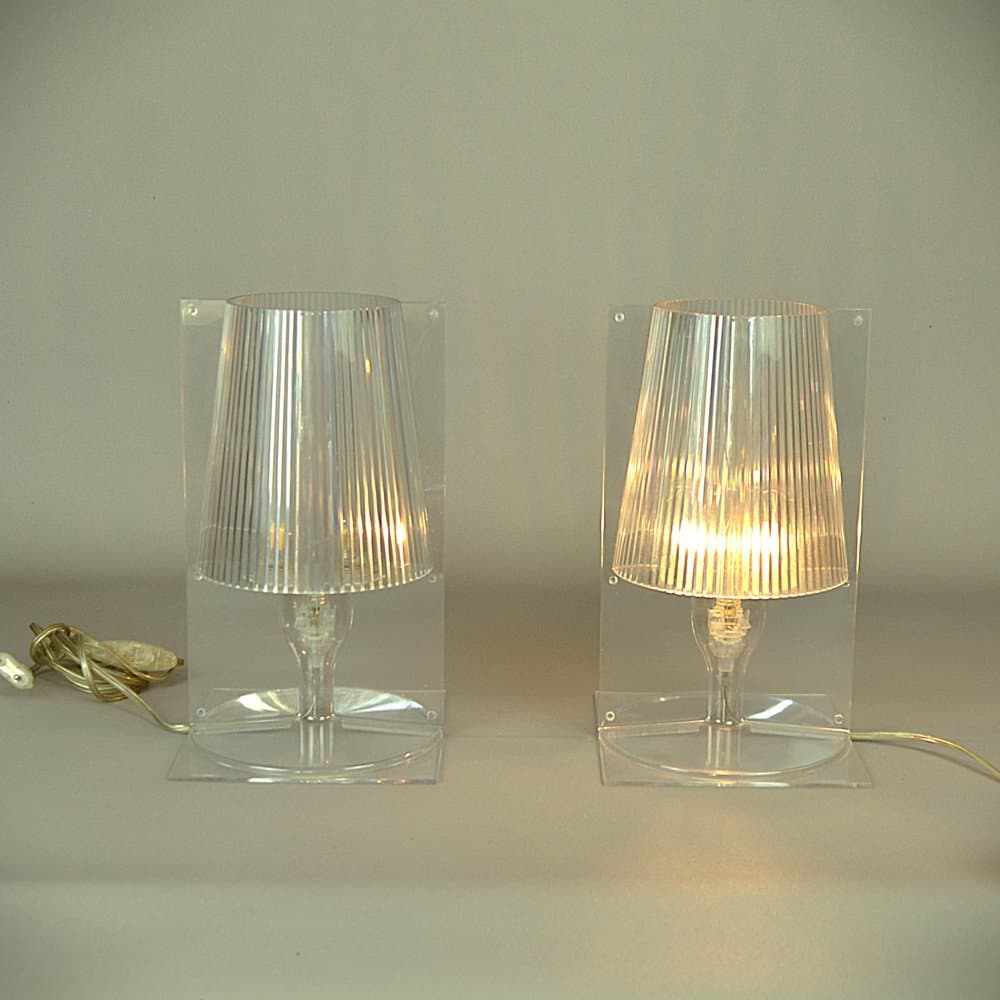 Pair of table lamps, transparent plastic, by F. Laviani, Kartell, Italy, 1990s. - 303