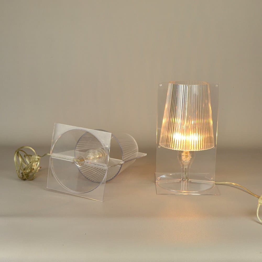 Pair of table lamps, transparent plastic, by F. Laviani, Kartell, Italy, 1990s. - 302