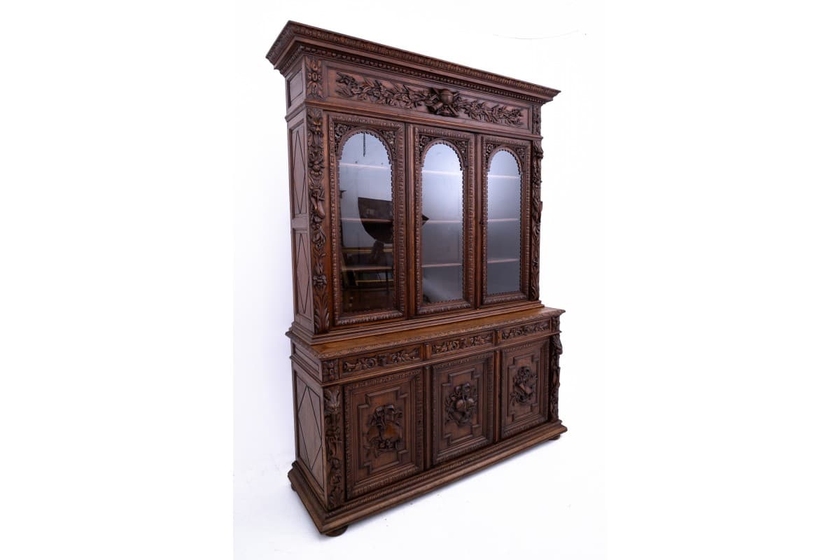 Neo-Renaissance Cabinet, dark brown oak, France, 19th c. - 78127