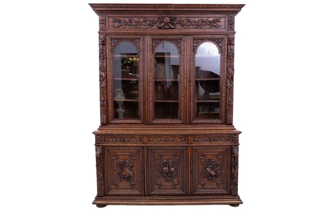 Neo-Renaissance Cabinet, dark brown oak, France, 19th c. - DIMENSION