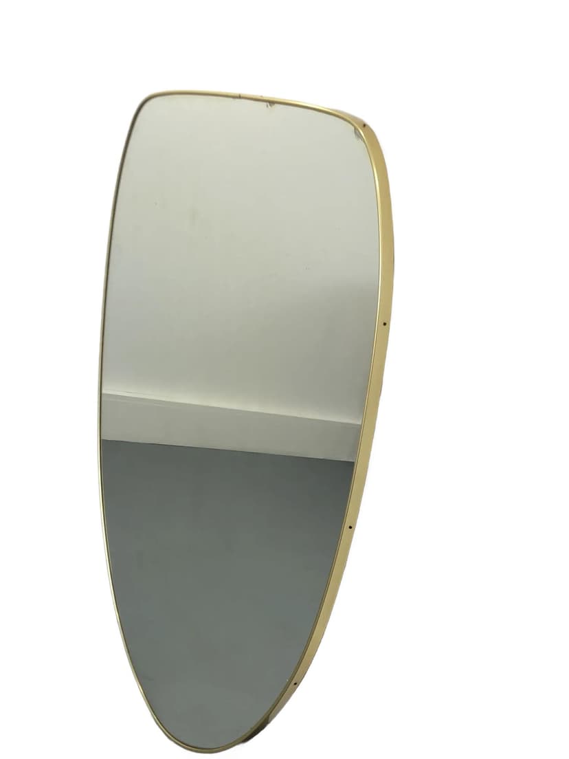 Wall Mirror Rockabilly, silver, metal, Germany, 1970s