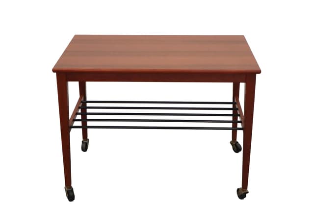 Teak Mobile Side Table, Scandinavian, Poland, 1970s - DIMENSION