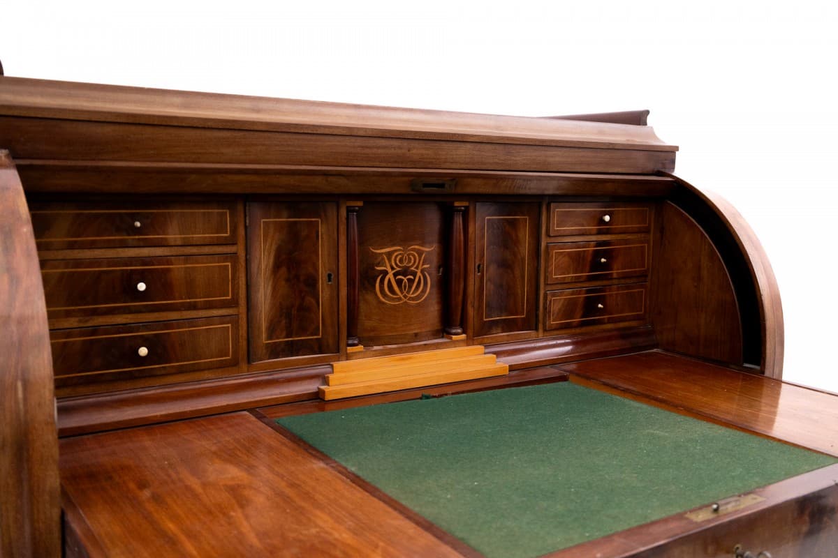 Mahoniowa sekretera, styl Biedermeier, Francja, druga połowa XIX wieku - 47024