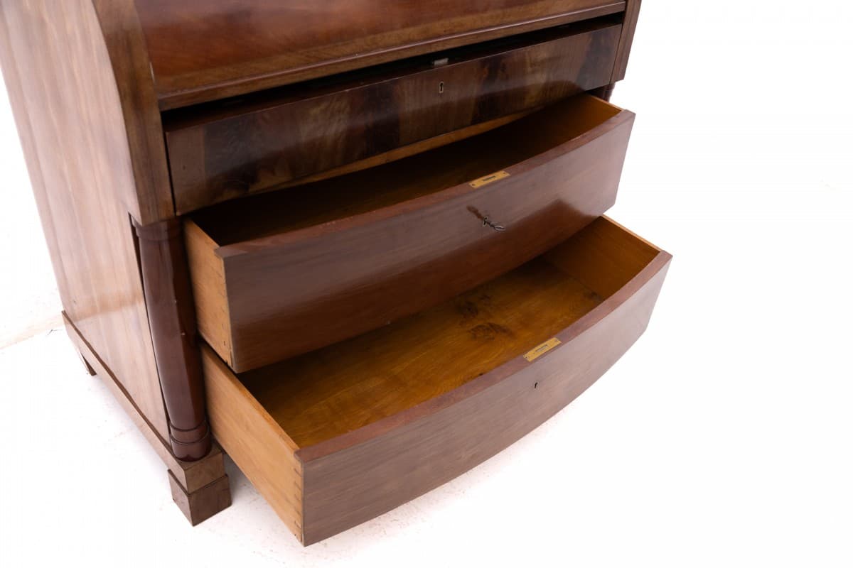 Mahoniowa sekretera, styl Biedermeier, Francja, druga połowa XIX wieku - 47026