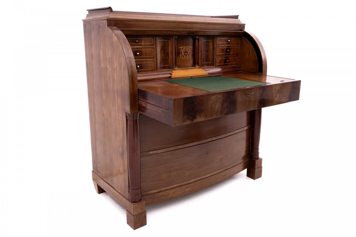 Mahoniowa sekretera, styl Biedermeier, Francja, druga połowa XIX wieku - 47023