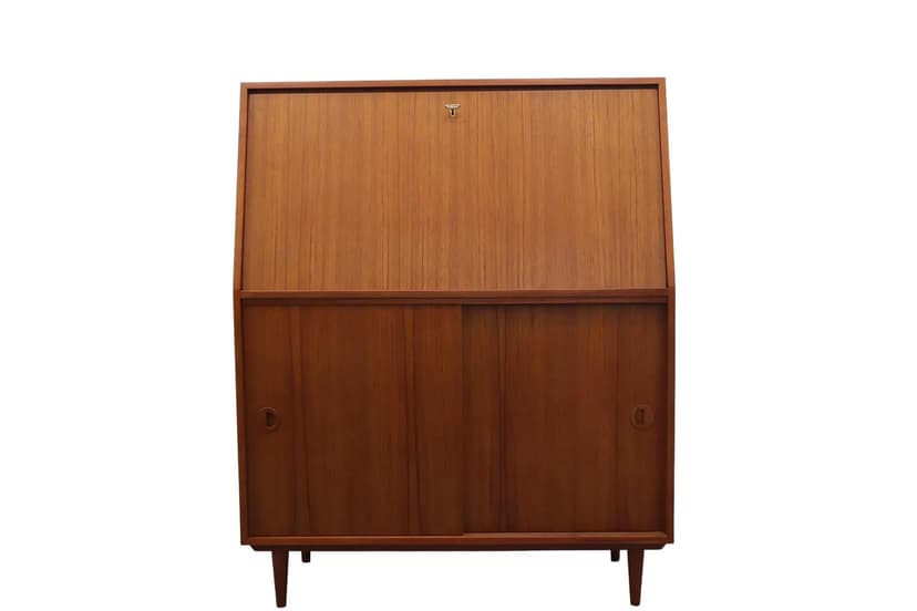 Sekretarzyk, teak brązowy, Dania, lata 60.