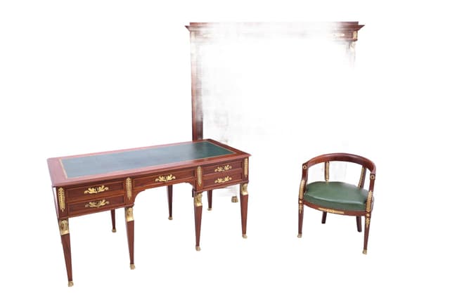 Empire Office Set, mahogany dark brown, France, 1820s - DIMENSION