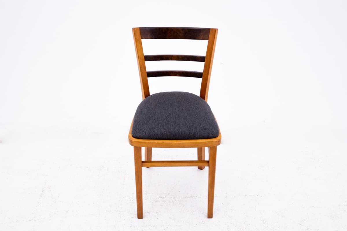 Vanity Set Art Deco, brown, walnut, Poland, 1940s - 77980