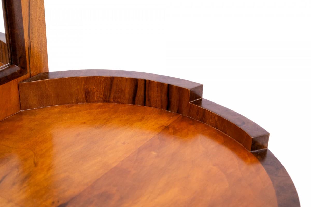 Toaletka z krzesłem, Art Deco, orzech brązowy, Polska, lata 50. - 77929