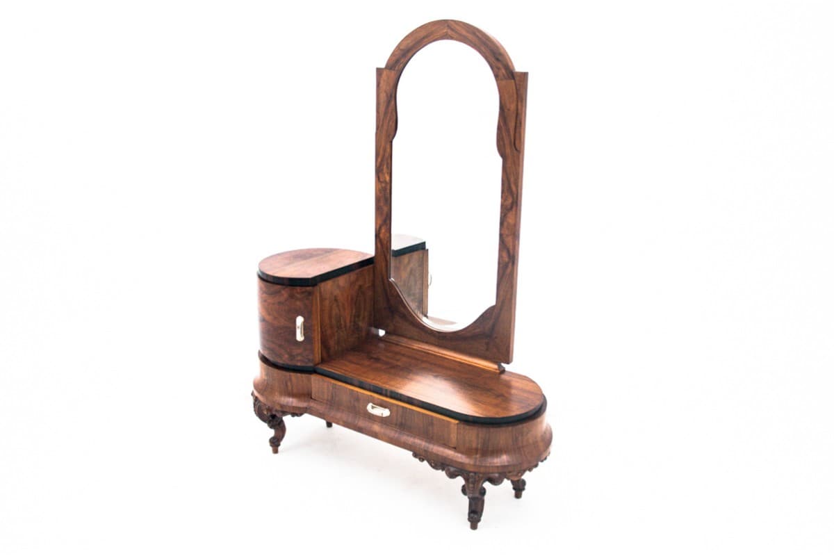 Toaletka tremo Art Deco, orzech brązowy ciemny, Włochy, lata 20. - 77913