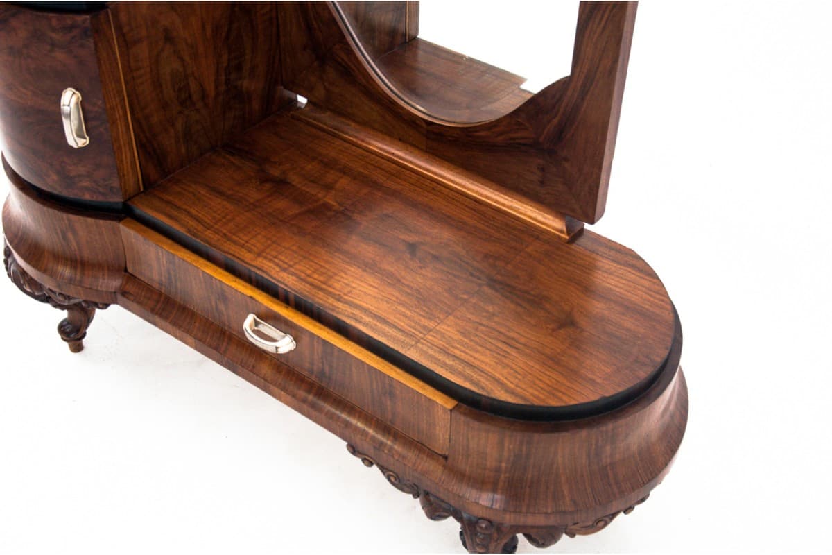 Toaletka tremo Art Deco, orzech brązowy ciemny, Włochy, lata 20. - 77920