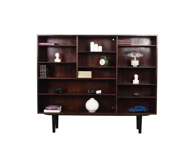 Regał, palisander ciemnobrązowy, Omann Jun, Dania, lata 70. - WYMIARY