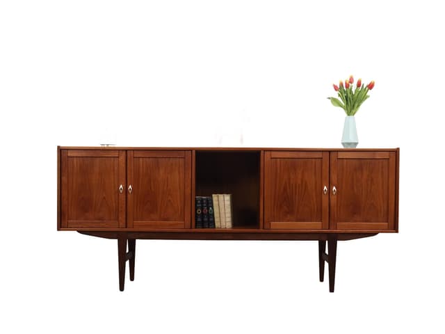 Sideboard, teak brązowy, Dania, lata 70. - WYMIARY