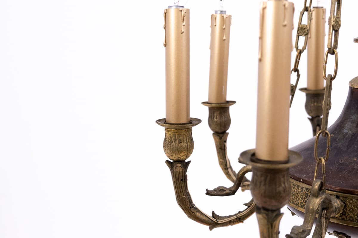 Żyrandol barokowy, miedź, mosiądz, Europa Zachodnia, lata 20. - 77812