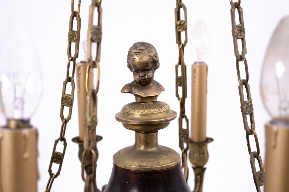 Żyrandol barokowy, miedź, mosiądz, Europa Zachodnia, lata 20. - 77811