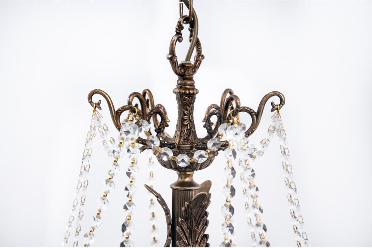 Chandelier Art Deco, copper crystal, France, 1940s - 61038