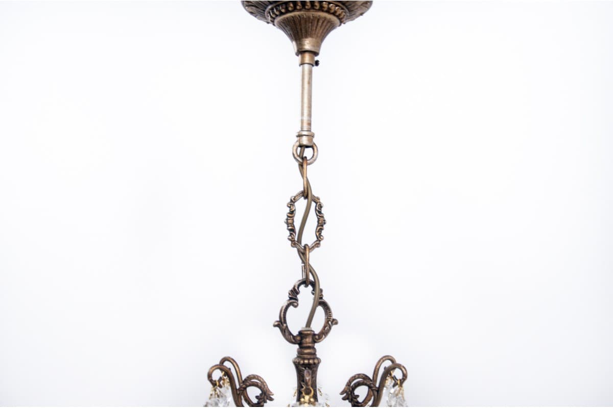 Chandelier Art Deco, copper crystal, France, 1940s - 61037