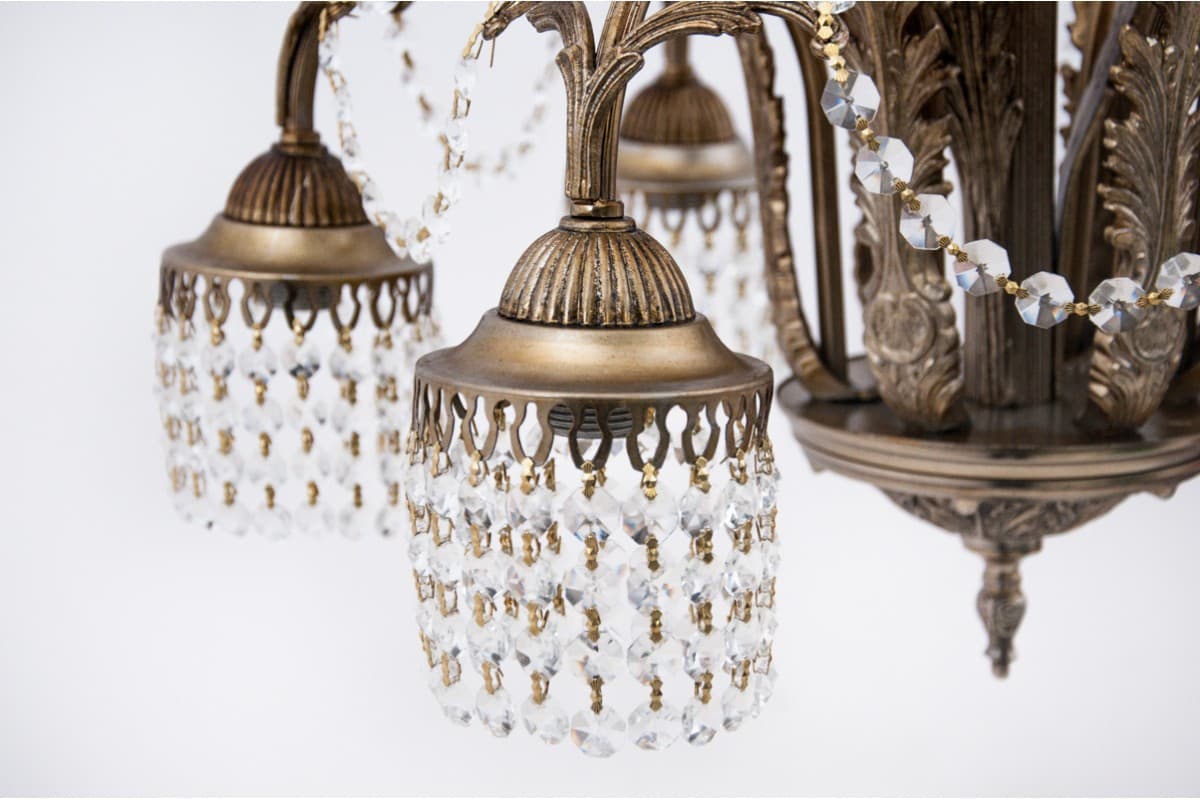 Chandelier Art Deco, copper crystal, France, 1940s - 61043