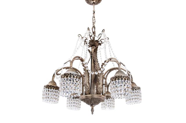 Chandelier Art Deco, copper crystal, France, 1940s - DIMENSION