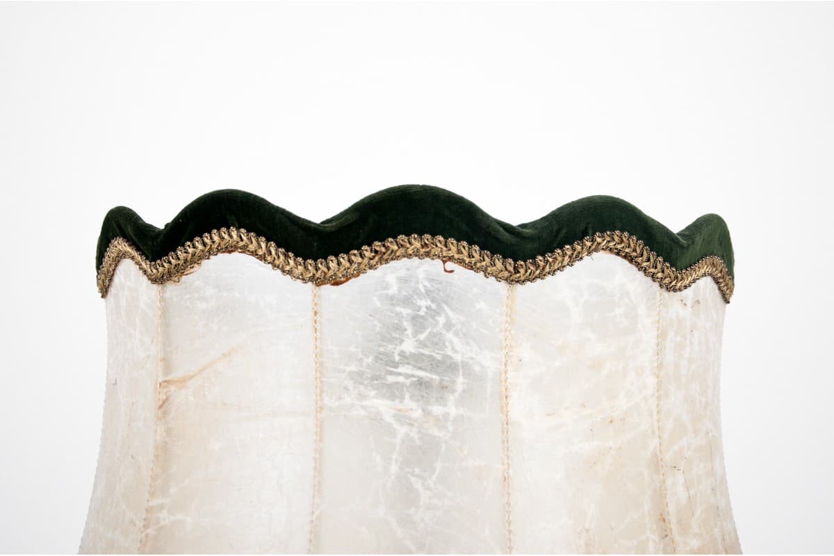 Floor lamp, Art Deco, ivory white, wood, Western Europe, 1950s. - 45919