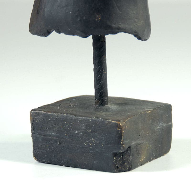 Rzeźba głowy afrykańskiej, czarna, gips patynowany, lata 60. - 39948