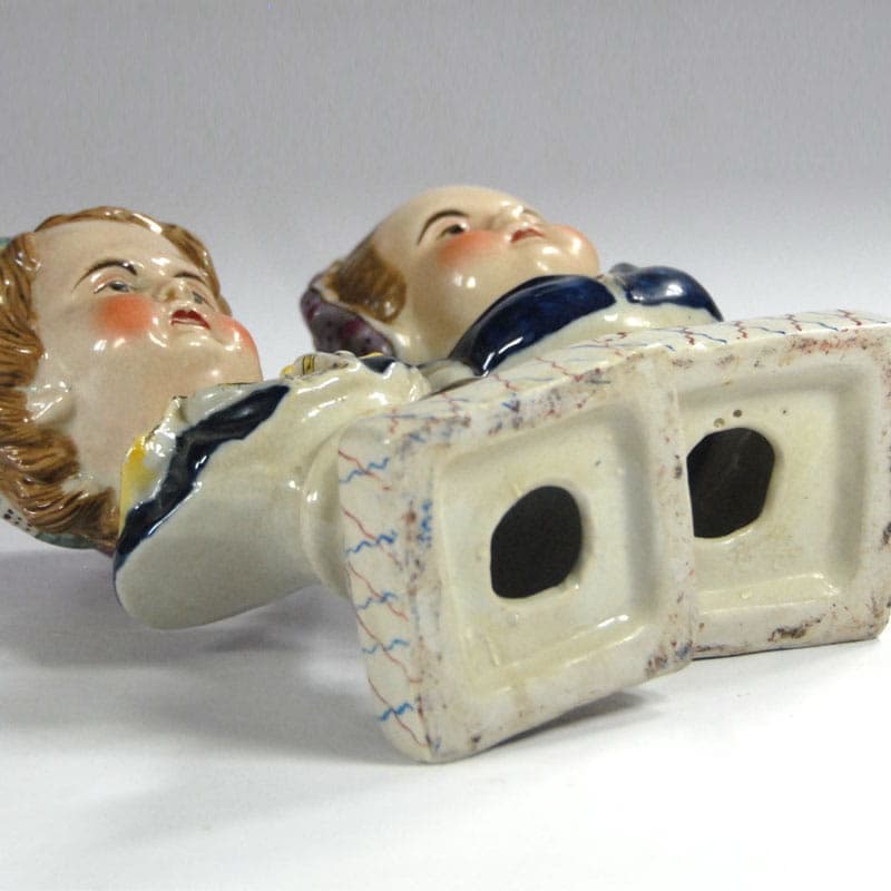 Pair of busts Staffordshire, ivory white ceramic, United Kingdom, early 20th c. - 39901