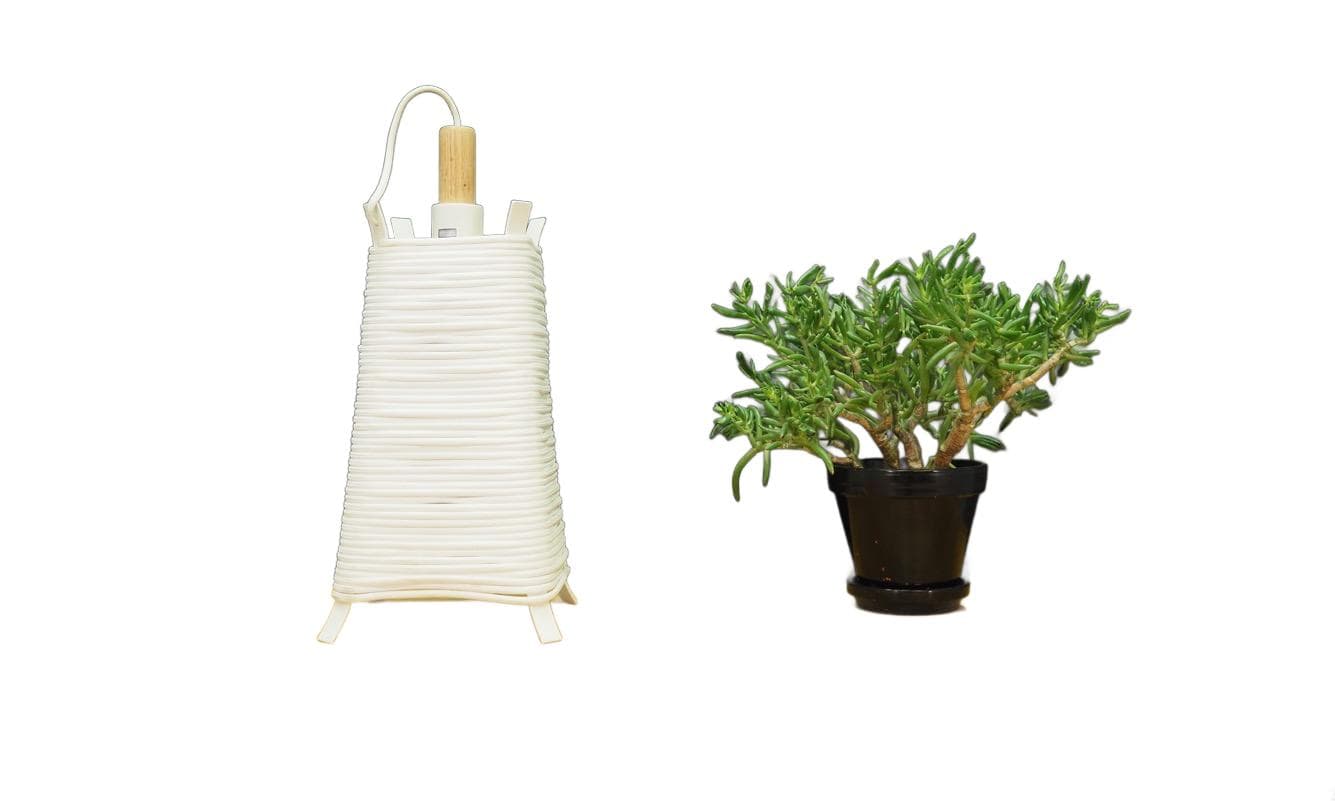 Lampa biurkowa, metal biały, proj. O. Recht & C. Høncke, BoConcept, Dania, lata 70. - 40012