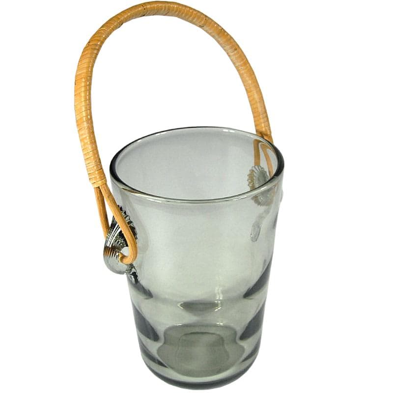 Ice bucket, grey glass, by J. E. Bang, Holmegaard, Denmark, 1960s.