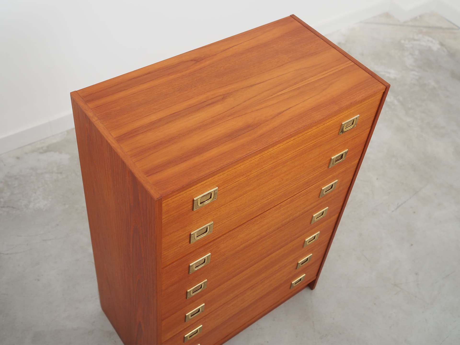 Chest of drawers, Scandinavian design, orange teak, Denmark, 1970s. - 51398