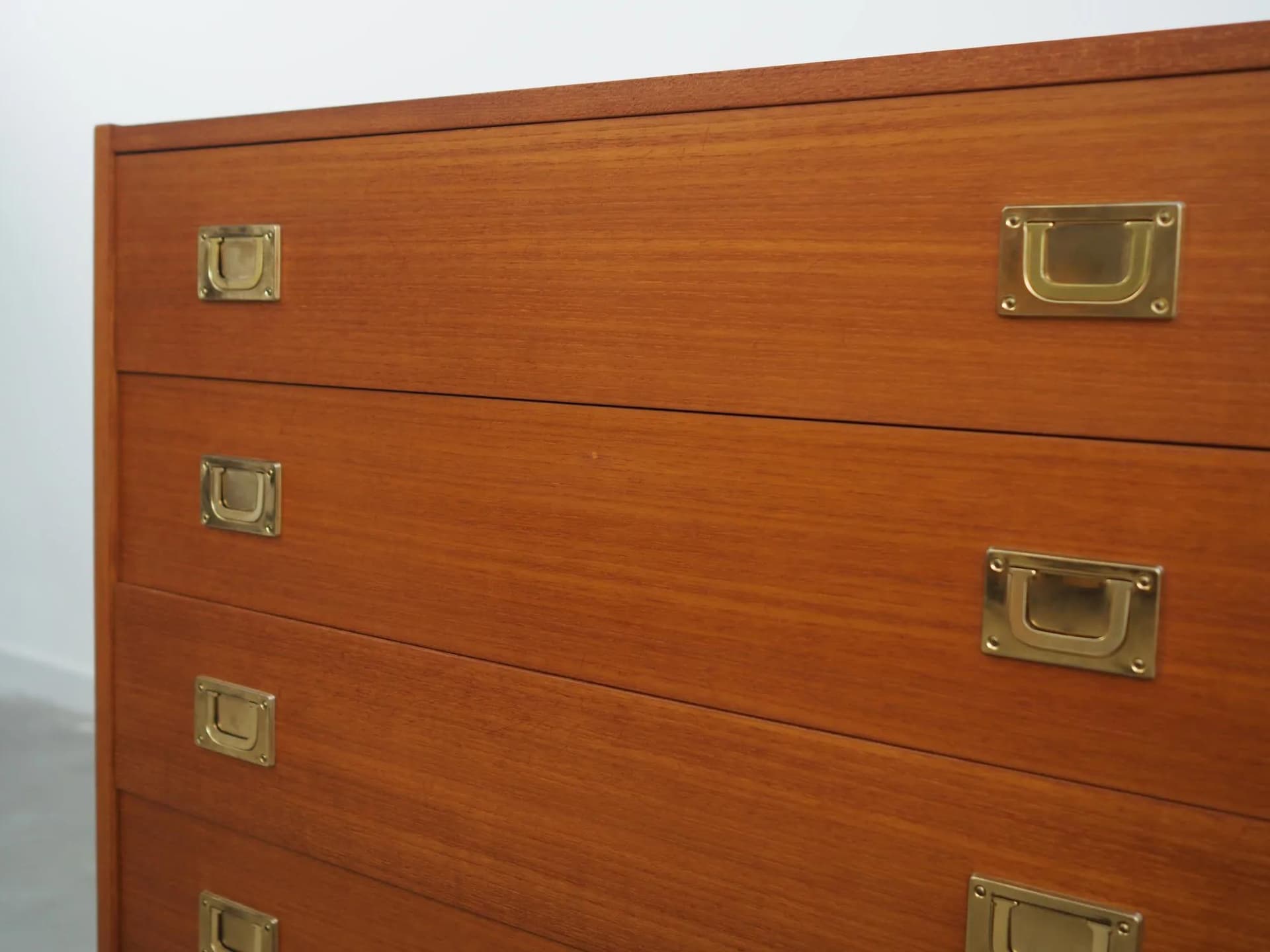Chest of drawers, Scandinavian design, orange teak, Denmark, 1970s. - 40566