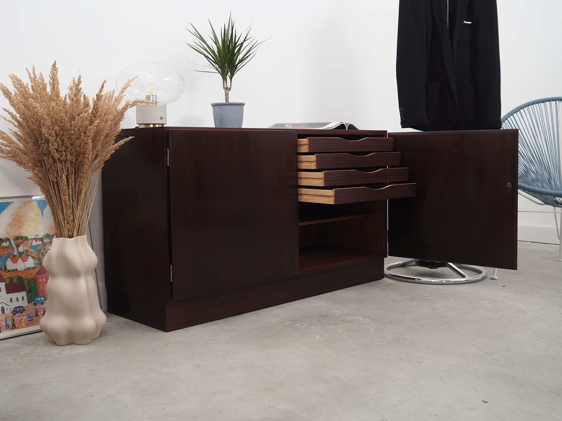 Cabinet, dark brown mahogany, Omann Jun, Denmark, 1960s - 51387
