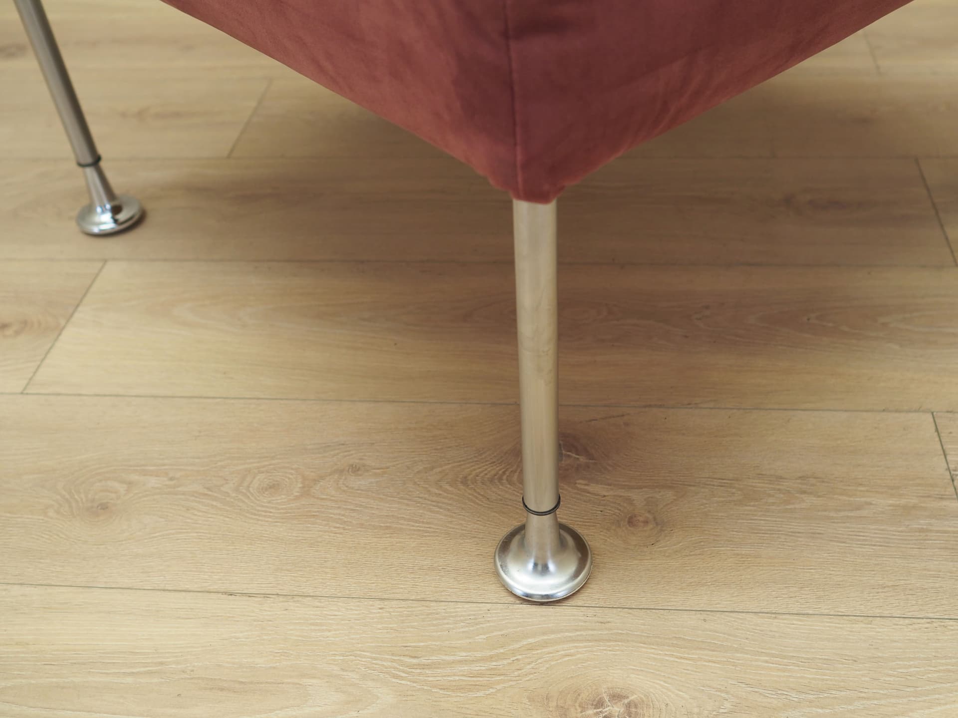 Armchair, pink velvet, chrome steel, by P. Cadovius, France & Søn, Denmark, 1960s. - 51372