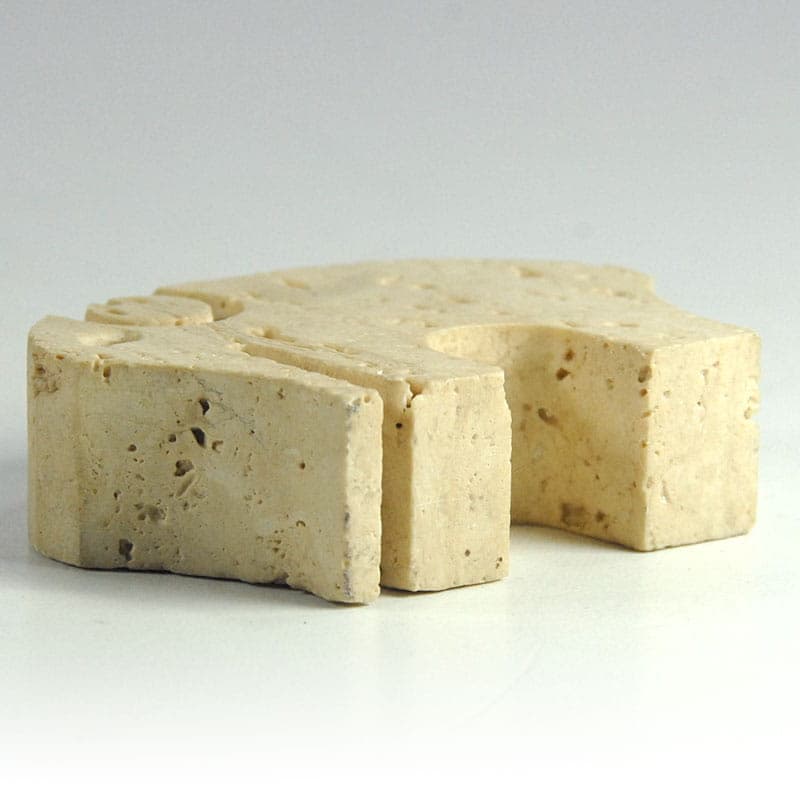 Figurka słoń, trawertyn beżowy, Fratelli Manelli, Włochy, lata 70. - 40345