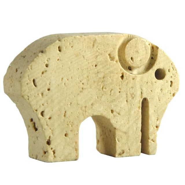 Figurka słoń, trawertyn beżowy, Fratelli Manelli, Włochy, lata 70. - WYMIARY