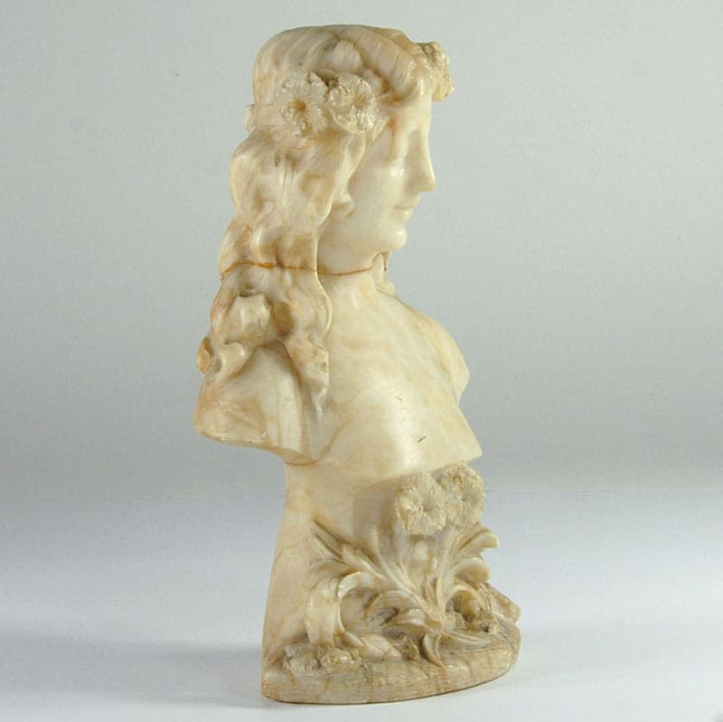 Popiersie Art Nouveau, beżowy marmur, Włochy, początek XX w. - 40325