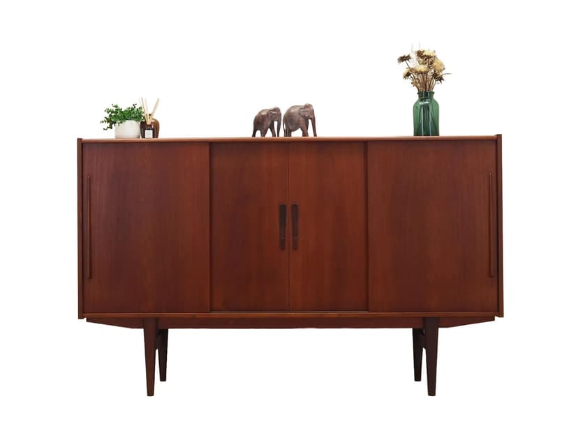 Highboard, teak pomarańczowy, Dania, lata 60.
