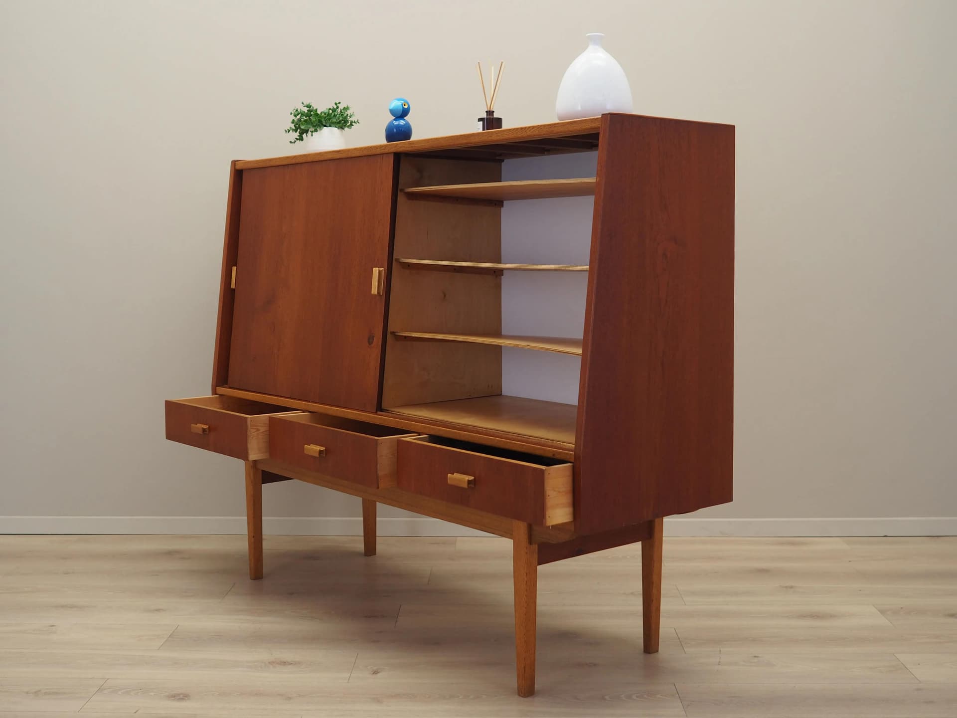 Highboard, teak brązowy ciemny, Dania, lata 60. - 40460