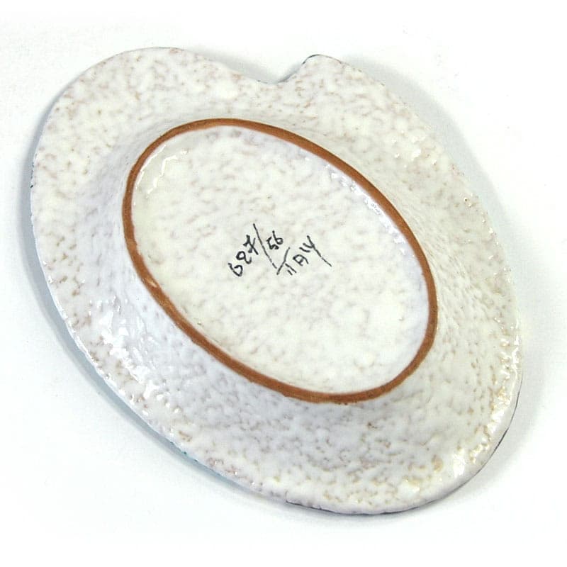 Popielniczka, turkus, ceramika, proj. A. Bagni, Włochy, lata 60. - 40312